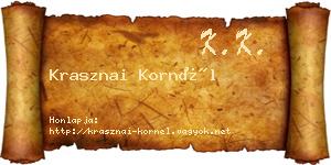 Krasznai Kornél névjegykártya