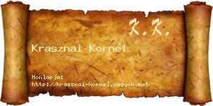 Krasznai Kornél névjegykártya